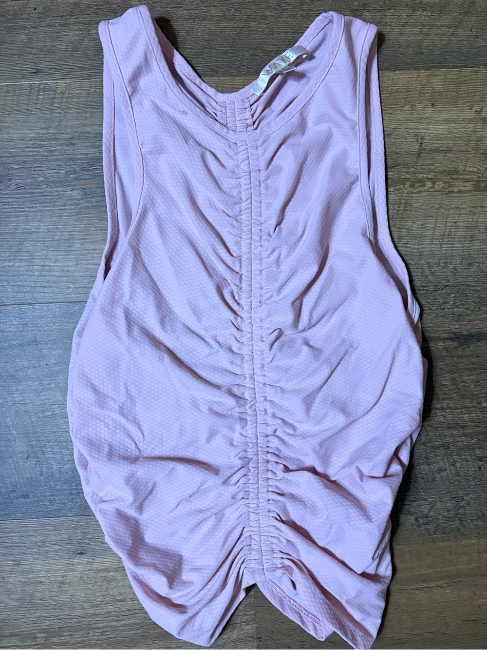 WAVE SZ XS/S Ruched Pink Tank Top